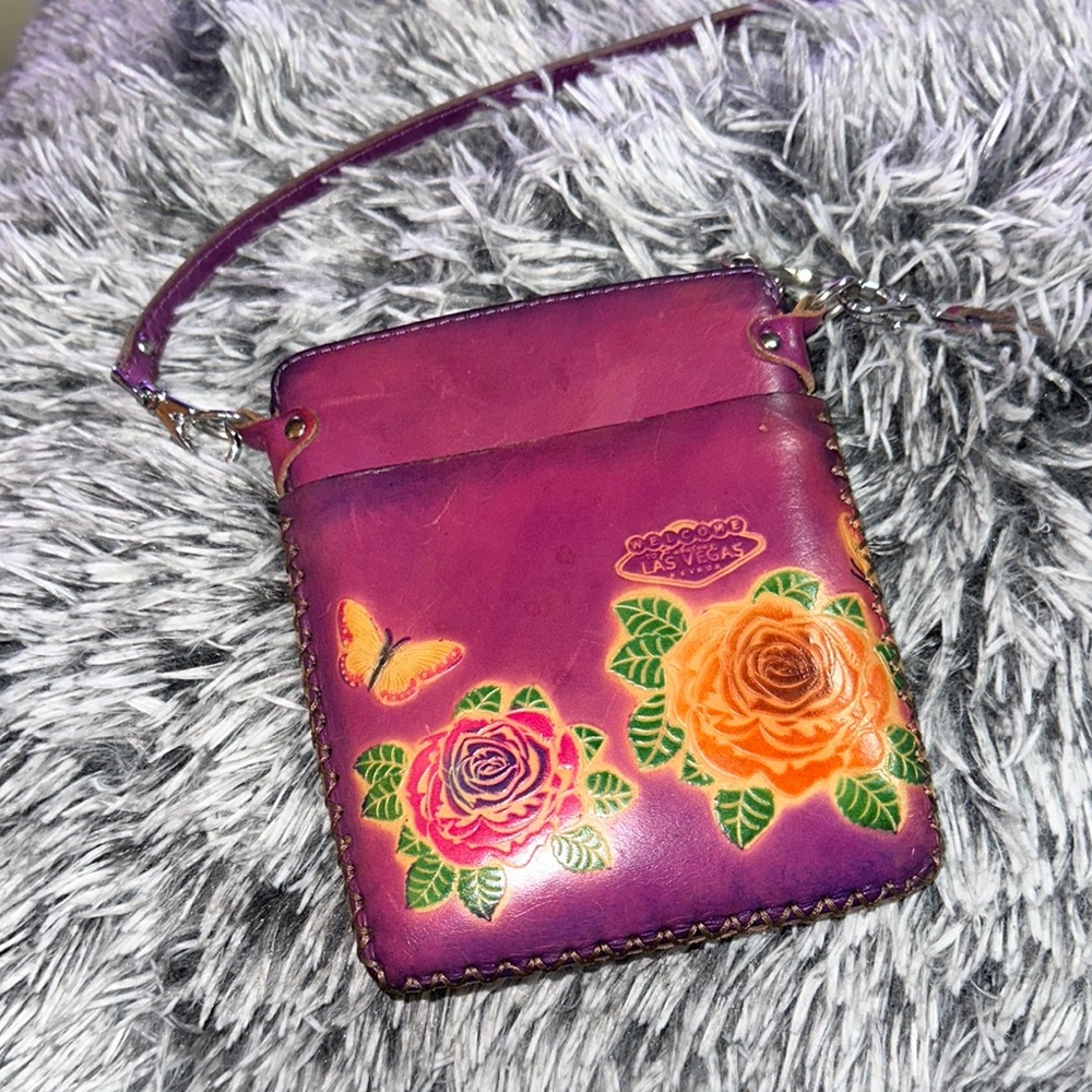 Purple Floral Crossbody Bag